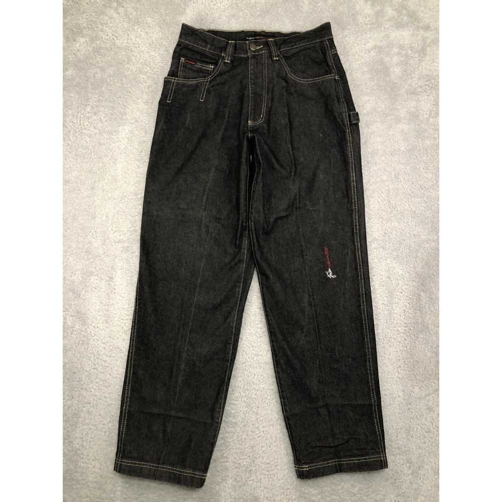 Y2K Fubu The Collection Jeans Men 32x34 Black Carpenter Denim